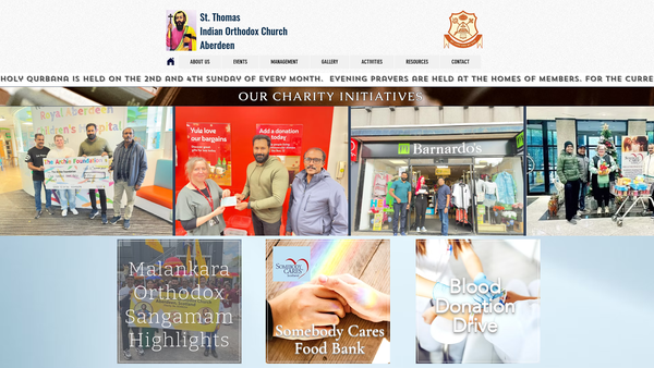Screenshot of the St Thomas Indian Orthodox Church Aberdeen website
