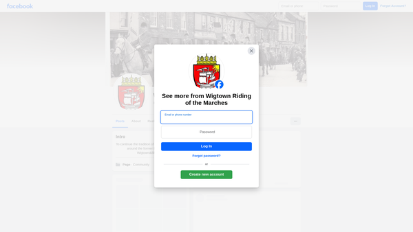 Screenshot of the Wigtown Riding of the Marches website