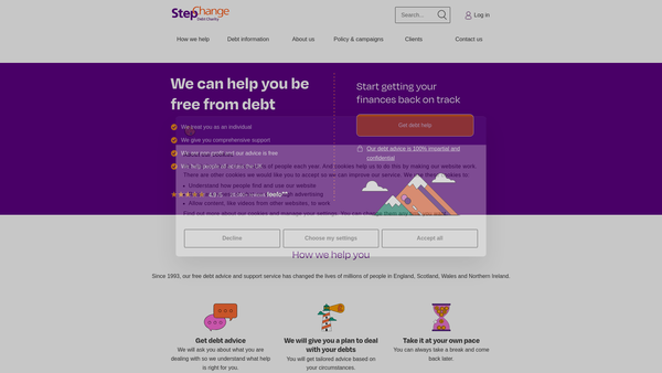 Screenshot of the Foundation for Credit Counselling website