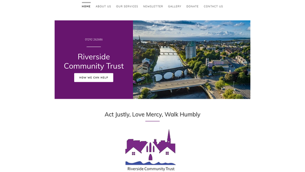 Screenshot of the Riverside Community Trust website