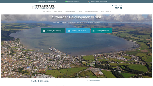 Screenshot of the Stranraer Development Trust website