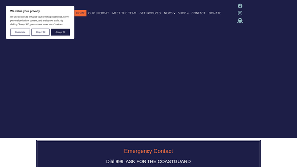 Screenshot of the St Abbs Lifeboat SCIO website