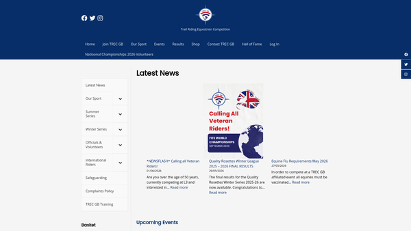 Screenshot of the Trec GB website