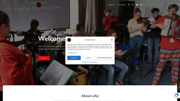 Screenshot of the eXp- Experiencing Faith in Cowal website