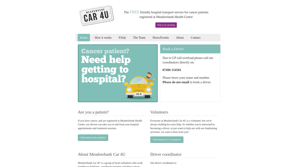 Screenshot of the Meadowbank CAR 4U website