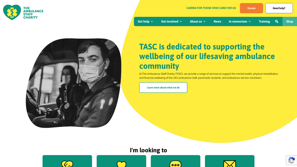 Screenshot of the The Ambulance Staff Charity website