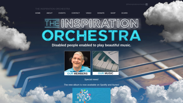 Screenshot of the The Inspiration Orchestra website