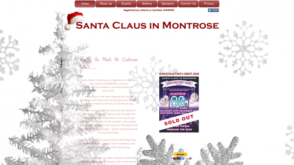 Screenshot of the Santa Claus in Montrose website