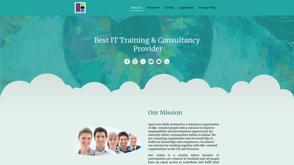 Screenshot of the Spectrum Skills (Scotland) website