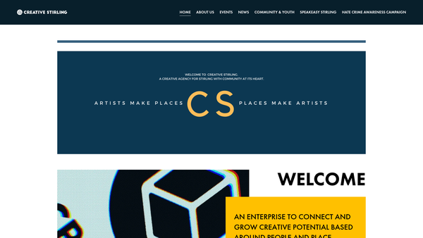 Screenshot of the Creative Stirling website