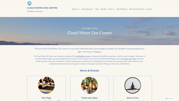 Screenshot of the Cloud Water Zen website