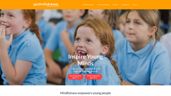 Screenshot of the Youth Mindfulness website