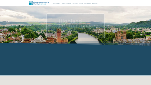 Screenshot of the Highland International Church website