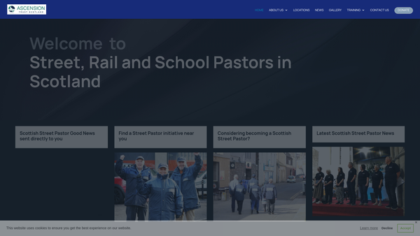Screenshot of the Borders Street Pastors website
