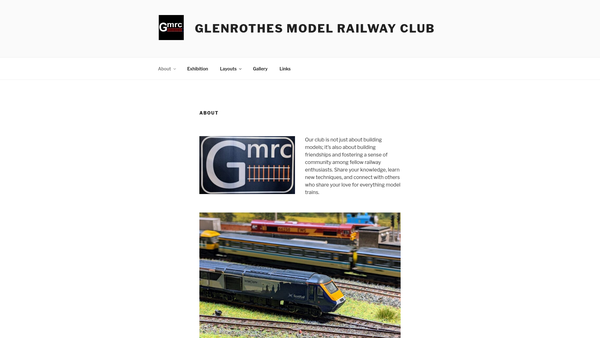 Screenshot of the Glenrothes Model Railway Club website