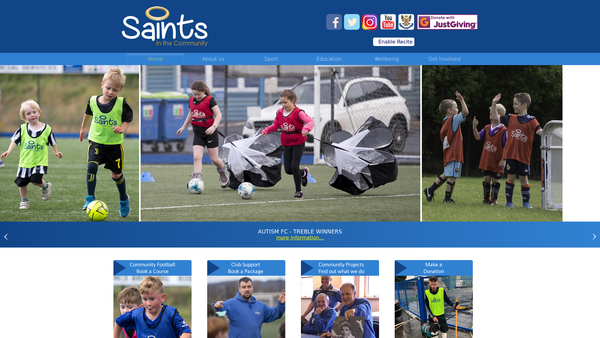 Screenshot of the The St. Johnstone Community Trust website
