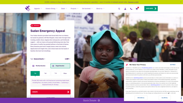 Screenshot of the Human Appeal website