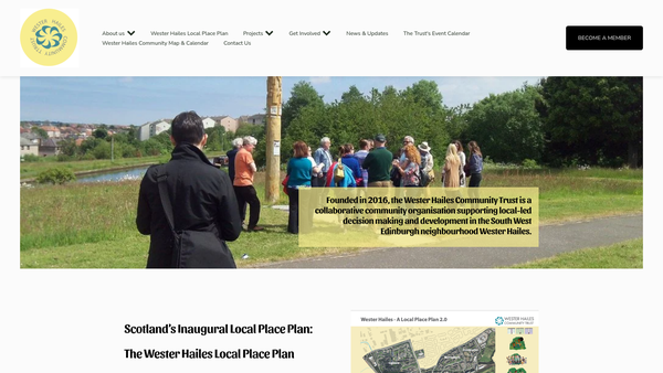 Screenshot of the Wester Hailes Community Trust website
