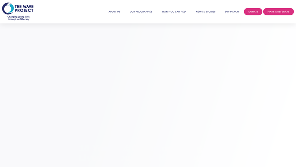 Screenshot of the The Wave Project website