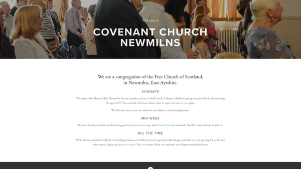 Screenshot of the Covenant Church, Newmilns (Free Church of Scotland) website