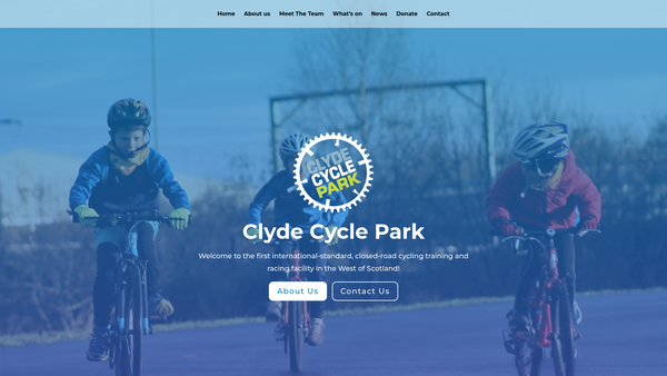 Screenshot of the Clyde Cycle Park SCIO website