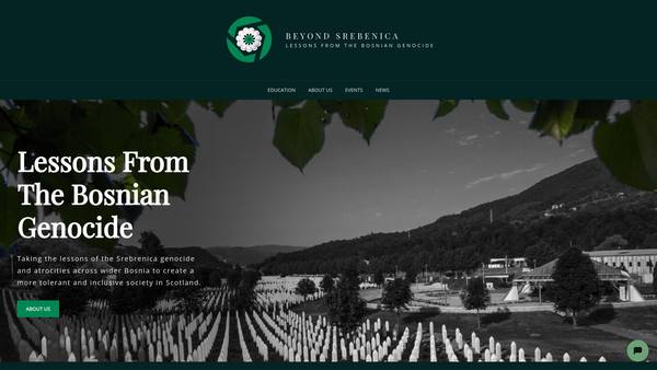 Screenshot of the Beyond Srebrenica website