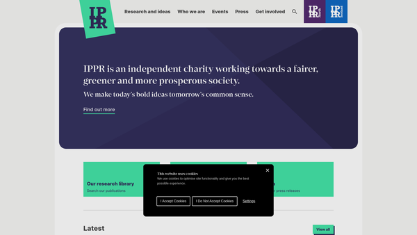 Screenshot of the Institute for Public Policy Research website