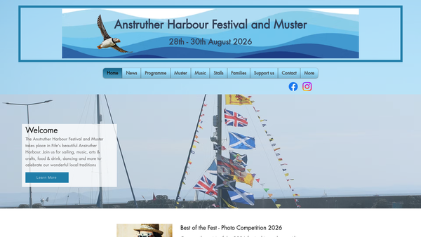Screenshot of the Anstruther Harbour Festival Trust website