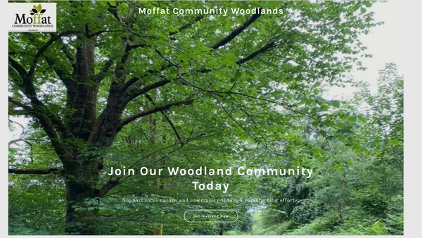 Screenshot of the Moffat Community Woodlands website