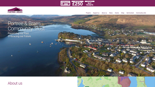 Screenshot of the Portree & Braes Community Trust website