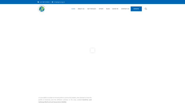 Screenshot of the Dumfries and Galloway Multicultural Association website