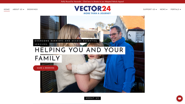 Screenshot of the Vector24 website