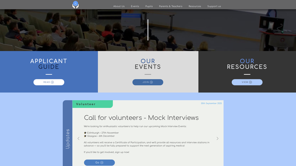 Screenshot of the You Can Be A Doctor website