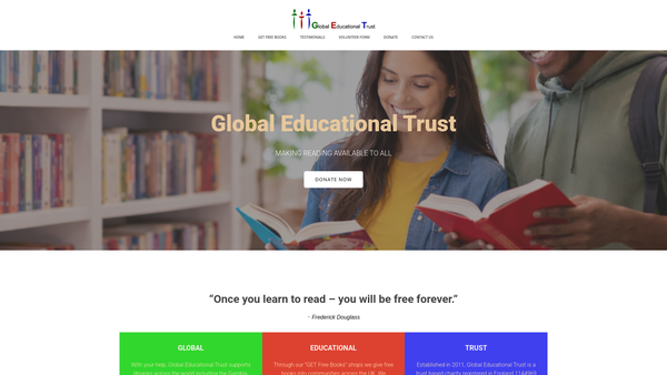 Screenshot of the Global Educational Trust website