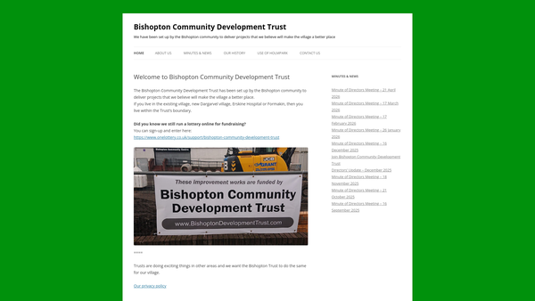 Screenshot of the Bishopton Community Development Trust website