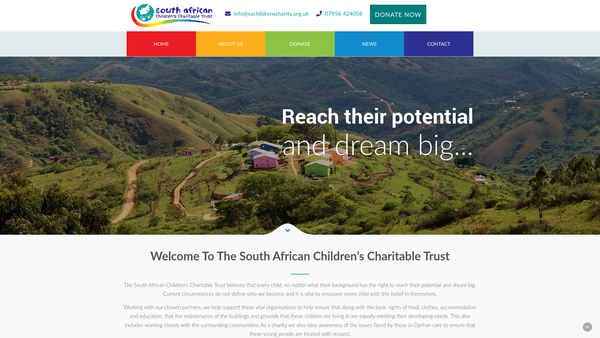 Screenshot of the The South African Children's Charitable Trust website