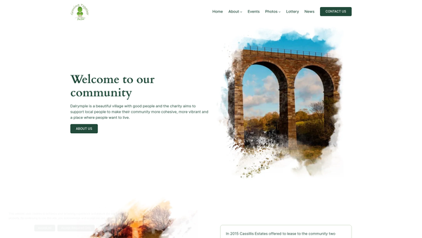 Screenshot of the Dalrymple, Skeldon and Hollybush Project website