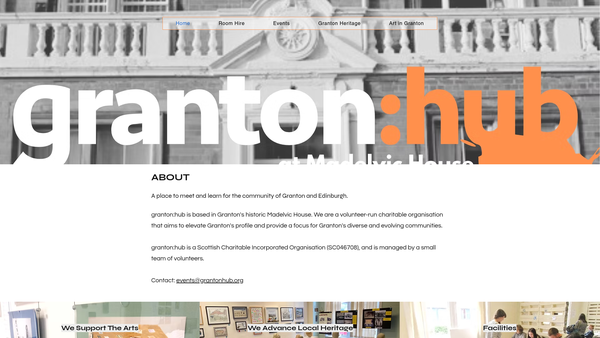 Screenshot of the Granton: Hub website