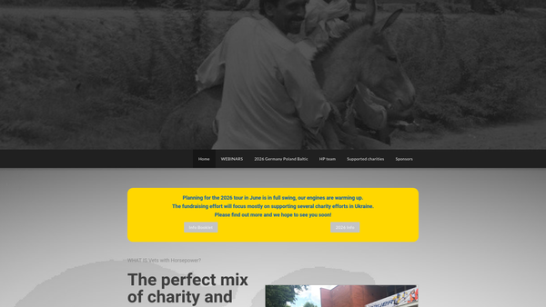 Screenshot of the Vets with Horsepower website