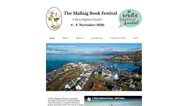 Screenshot of the A Write Highland Hoolie SCIO website