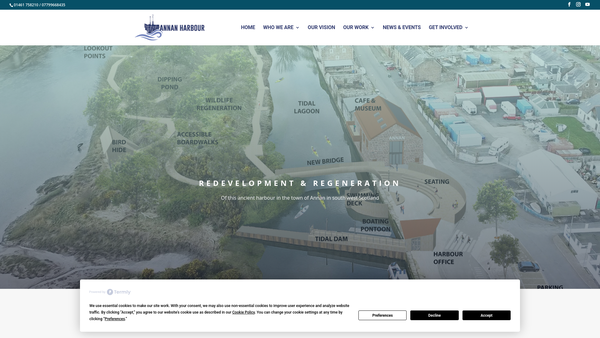 Screenshot of the Annan Harbour Action Group website