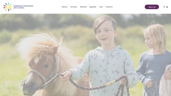 Screenshot of the Edinburgh Montessori Arts School Foundation website