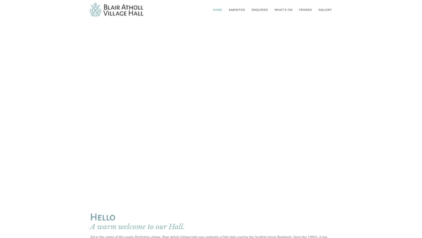 Screenshot of the Blair Atholl Village Hall website