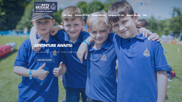 Screenshot of the 3rd Falkirk Boys' Brigade Company website