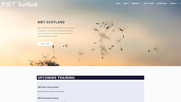 Screenshot of the Mentalization Based Therapy Scotland (SCIO) website