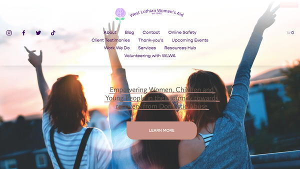 Screenshot of the West Lothian Women's Aid SCIO website