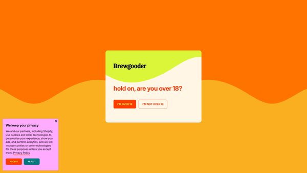 Screenshot of the The Brewgooder Foundation website