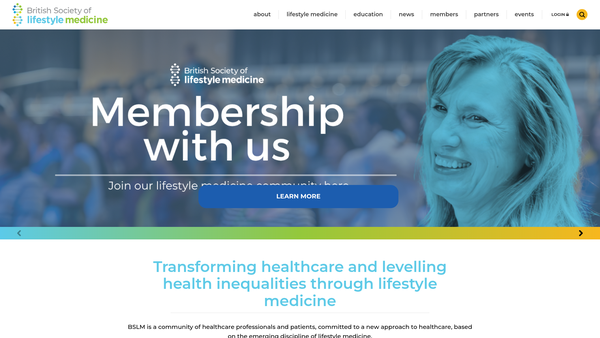 Screenshot of the British Society of Lifestyle Medicine website