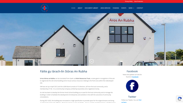 Screenshot of the Urras Storas An Rubha website