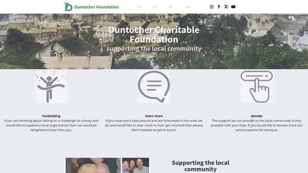 Screenshot of the Duntocher Charitable Foundation website